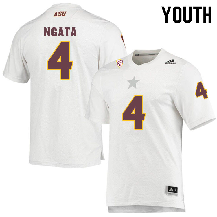 Youth #4 Daniyel NgataArizona State Sun Devils College Football Jerseys Sale-White
